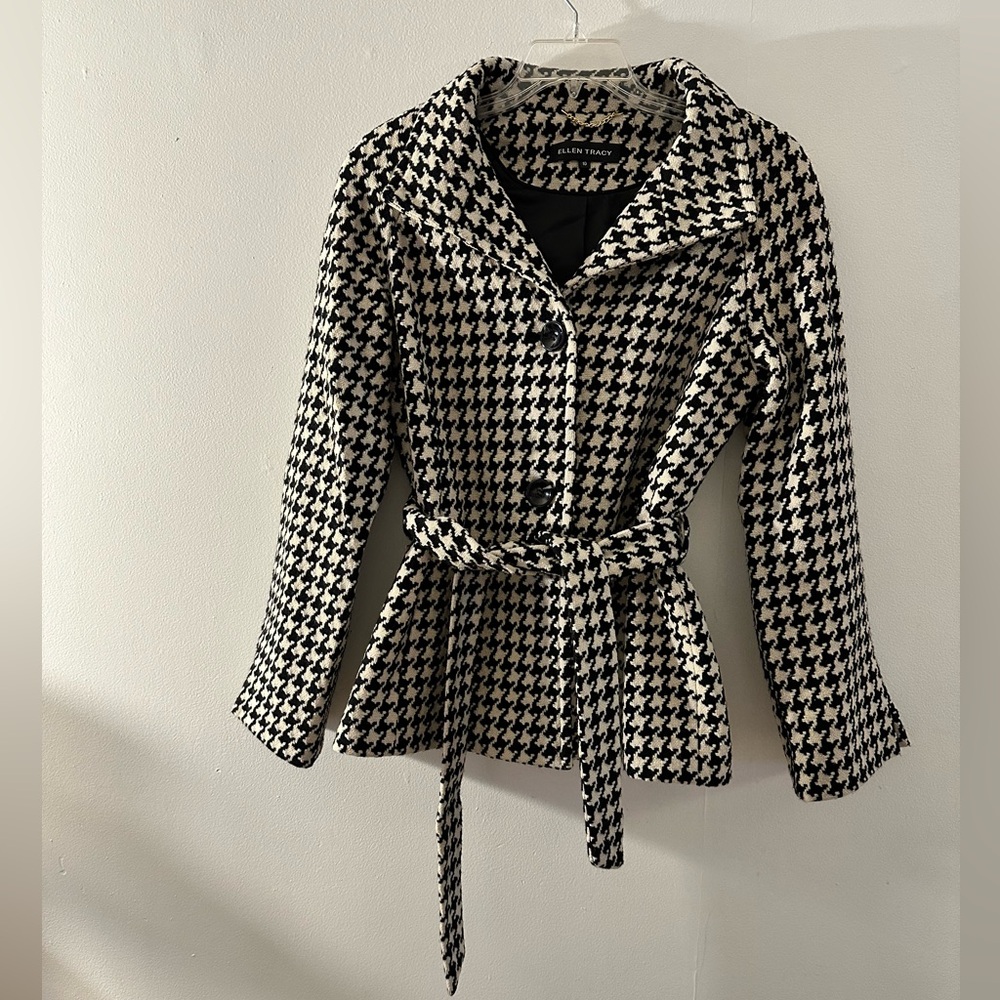 Ellen Tracy Wool Blend Houndstooth
Peacoat Size 10